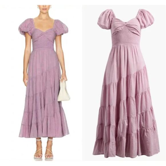 Free People Dresses & Skirts - FREE PEOPLE NWT Puff Sleeve Sundrenched Maxi Dress in Dawn Pink Size XS